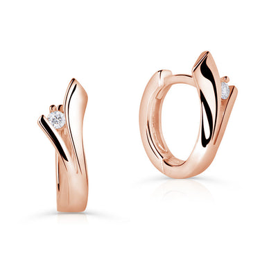 Zlaté náušnice DF 1795, briliantové, růžové zlato