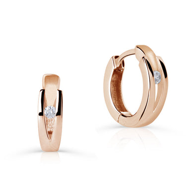 Zlaté dámské náušnice DF 2023, briliantové, růžové zlato