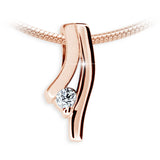 Zlatý dámský přívěsek DF 1730, růžové zlato, s briliantem