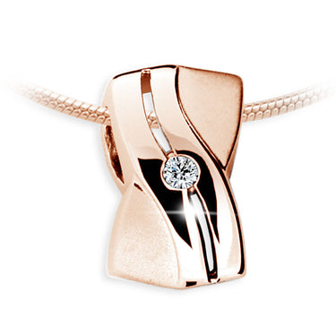 Zlatý dámský přívěsek DF 1751, růžové zlato, s briliantem