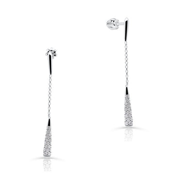 Zlaté dámské náušnice DF 5568, briliantové, bílé zlato