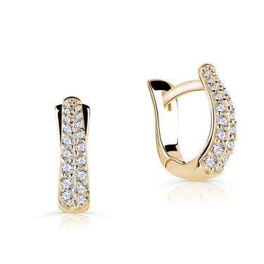 Zlaté dámské náušnice DF 5604, briliantové, žluté zlato