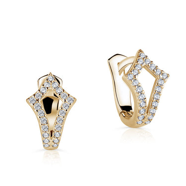 Zlaté dámské náušnice DF 5580, briliantové, žluté zlato