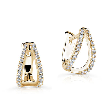 Zlaté dámské náušnice DF 5578, briliantové, žluté zlato