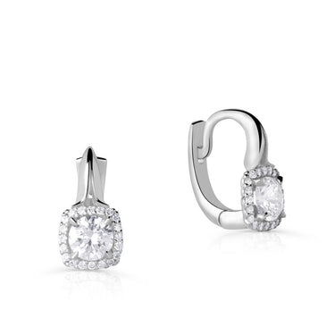 Zlaté dámské náušnice DF 5544, briliantové, bílé zlato
