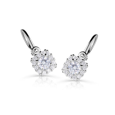 Dětské náušnice Danfil C5543 z bílého zlata, zapínání brizura