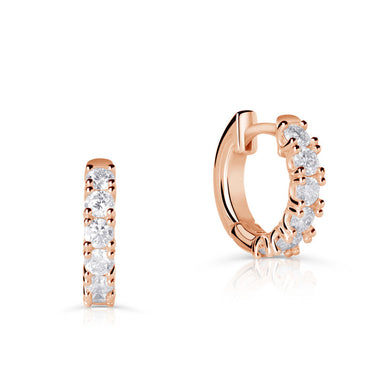 Zlaté dámské náušnice DF 3812, briliantové, růžové zlato
