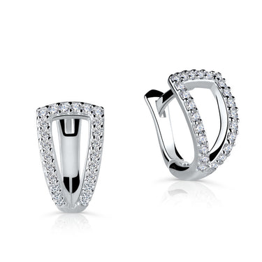 Zlaté dámské náušnice DF 5579, briliantové, bílé zlato