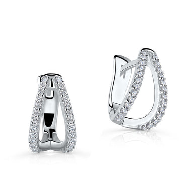 Zlaté dámské náušnice DF 5578, briliantové, bílé zlato