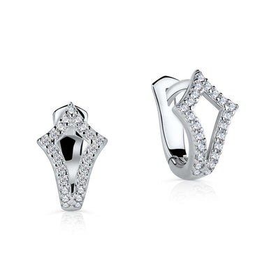 Zlaté dámské náušnice DF 5580, briliantové, bílé zlato