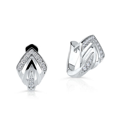 Zlaté dámské náušnice DF 5582, briliantové, bílé zlato