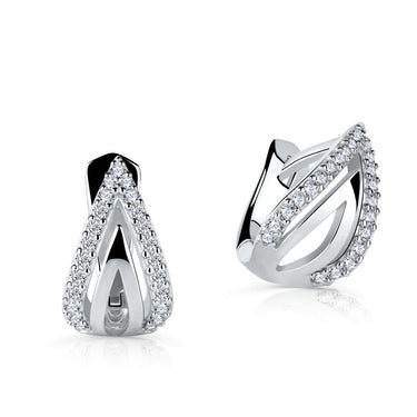 Zlaté dámské náušnice DF 5584, briliantové, bílé zlato