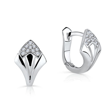 Zlaté dámské náušnice DF 5601, briliantové, bílé zlato