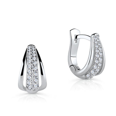 Zlaté dámské náušnice DF 5603, briliantové, bílé zlato