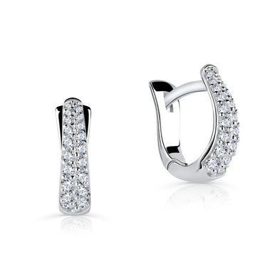 Zlaté dámské náušnice DF 5604, briliantové, bílé zlato