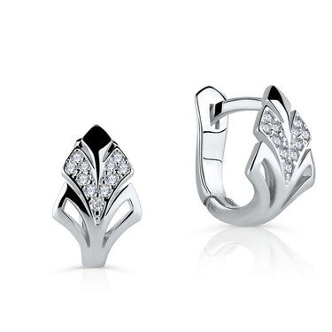 Zlaté dámské náušnice DF 5605, briliantové, bílé zlato