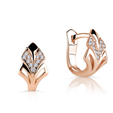 Zlaté dámské náušnice DF 5605, briliantové, růžové zlato