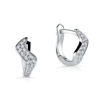 Zlaté dámské náušnice DF 5610, briliantové, bílé zlato