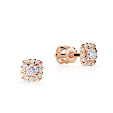 Dětské náušnice Danfil C5542 z růžového zlata, zapínání balónek