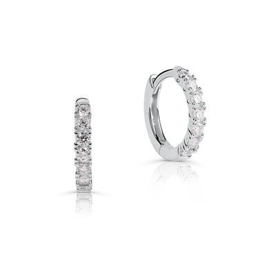 Zlaté dámské náušnice DF 4051, briliantové, bílé zlato