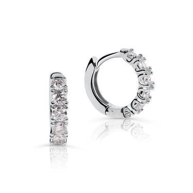 Zlaté dámské náušnice DF 4052, briliantové, bílé zlato