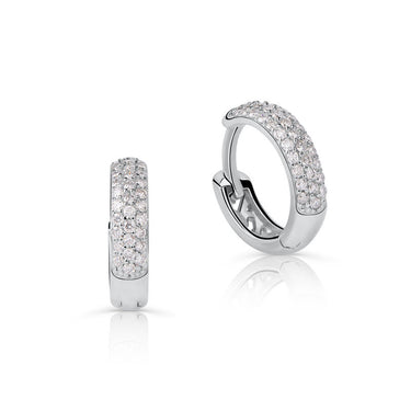 Zlaté dámské náušnice DF 4060, briliantové, bílé zlato