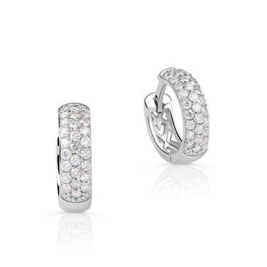 Zlaté dámské náušnice DF 4061, briliantové, bílé zlato