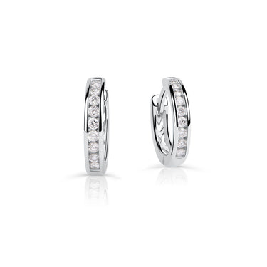 Zlaté dámské náušnice DF 4063, briliantové, bílé zlato