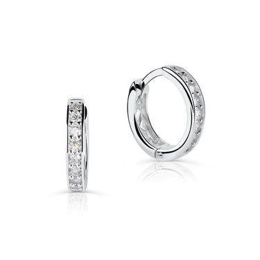 Zlaté dámské náušnice DF 4054, briliantové, bílé zlato