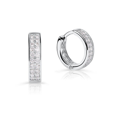 Zlaté dámské náušnice DF 4056, briliantové, bílé zlato
