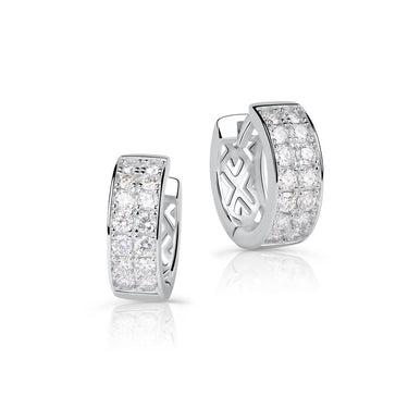 Zlaté dámské náušnice DF 4058, briliantové, bílé zlato