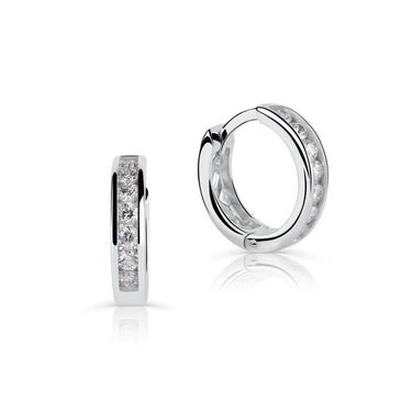 Zlaté dámské náušnice DF 4064, briliantové, bílé zlato
