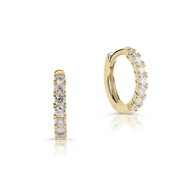 Zlaté dámské náušnice DF 4051, briliantové, žluté zlato