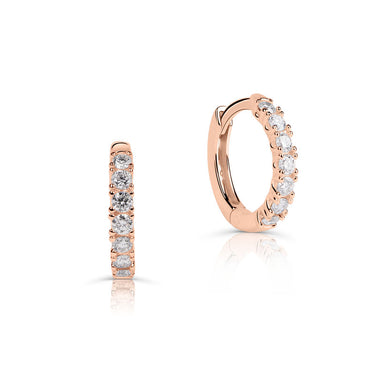 Zlaté dámské náušnice DF 4051, briliantové, růžové zlato