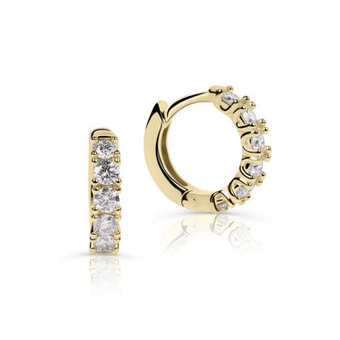 Zlaté dámské náušnice DF 4052, briliantové, žluté zlato