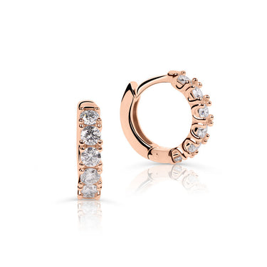 Zlaté dámské náušnice DF 4052, briliantové, růžové zlato