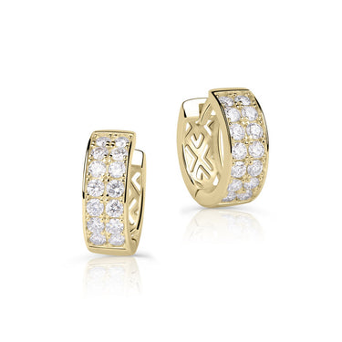 Zlaté dámské náušnice DF 4058, briliantové, žluté zlato