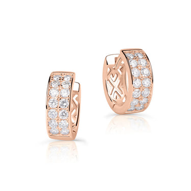 Zlaté dámské náušnice DF 4058, briliantové, růžové zlato