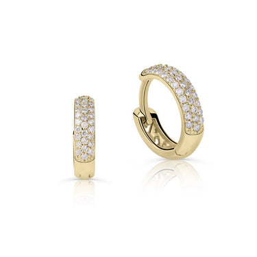 Zlaté dámské náušnice DF 4060, briliantové, žluté zlato