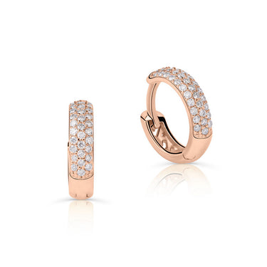 Zlaté dámské náušnice DF 4060, briliantové, růžové zlato