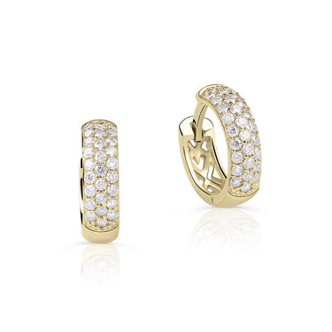 Zlaté dámské náušnice DF 4061, briliantové, žluté zlato