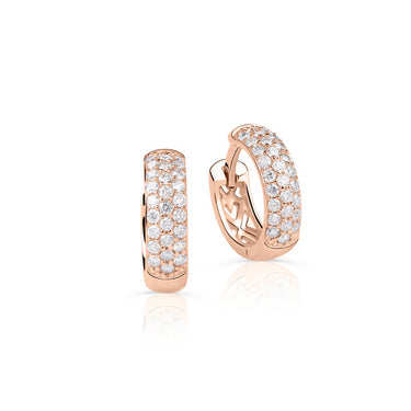 Zlaté dámské náušnice DF 4061, briliantové, růžové zlato