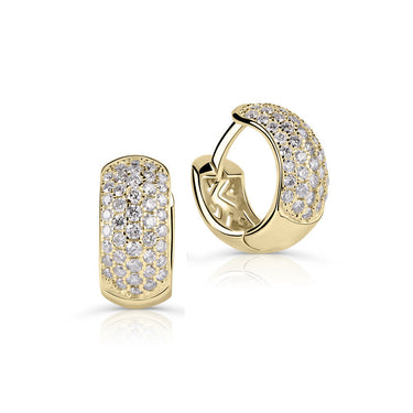 Zlaté dámské náušnice DF 4062, briliantové, žluté zlato