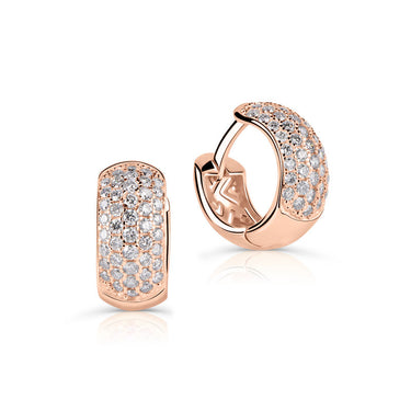 Zlaté dámské náušnice DF 4062, briliantové, růžové zlato