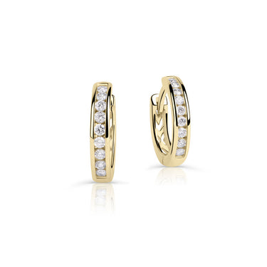 Zlaté dámské náušnice DF 4063, briliantové, žluté zlato