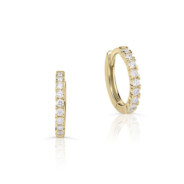 Zlaté dámské náušnice DF 4050, briliantové, žluté zlato