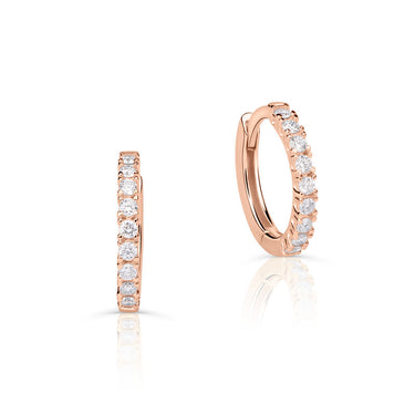 Zlaté dámské náušnice DF 4050, briliantové, růžové zlato