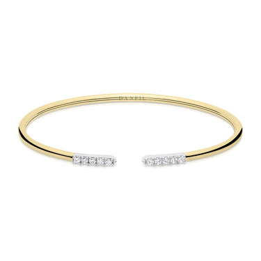 Zlatý dámský náramek DF 5787 z kombinace žlutého a bílého zlata, s brilianty, velikost S