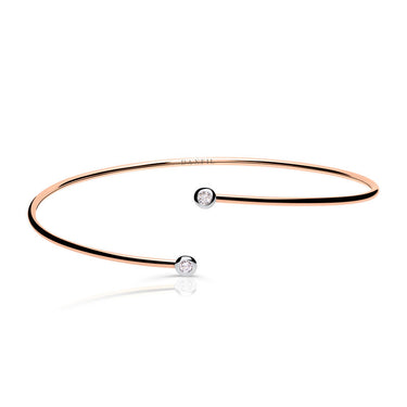 Zlatý dámský náramek DF 5786 z kombinace růžového a bílého zlata, s brilianty, velikost S