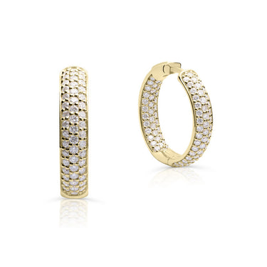 Zlaté dámské náušnice DF 5606, briliantové, žluté zlato